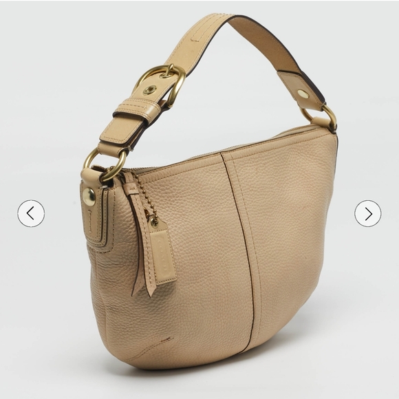 Coach Handbags - Coach Beige Leather Shoulder Bag